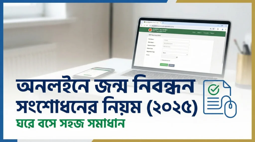 অনলাইনে জন্ম নিবন্ধন সংশোধনের নিয়ম (২০২৫) – ঘরে বসে সহজ সমাধান